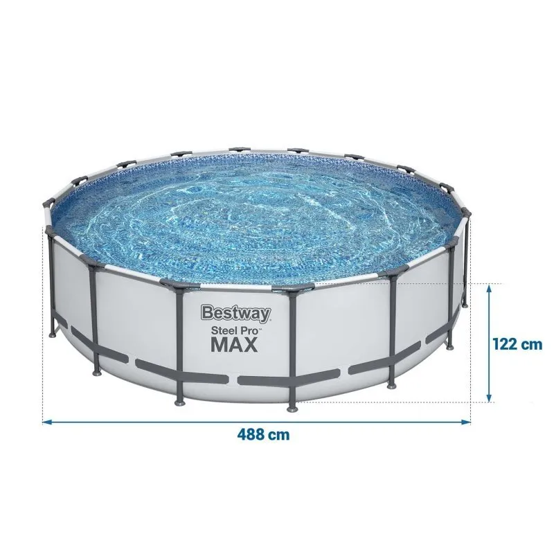 488 x 122 cm 19in1 Bestway 5612Z piscina de jardín Desmontable.