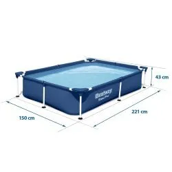 Piscina de marco rectangular 221 x 150 x 43 cm Bestway 56401N.
