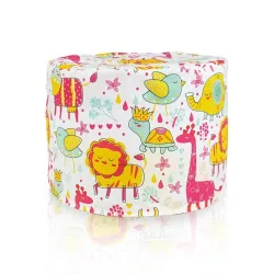 Puff Redondo Cilindro - Tejido Estampado Premium