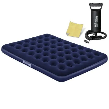 Colchón hinchable con bomba 203 x 152 x 22 cm ideal para el jardín