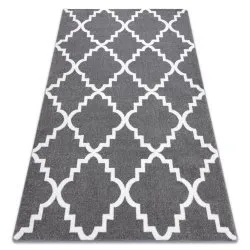 Dywan SKETCH - F343 szaro/biała koniczyna marokańska trellis