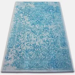 Alfombra VINTAGE 22208/054 turquesa/crema roseta clásica