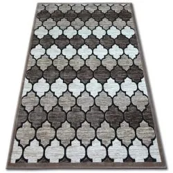 Alfombra acrílica YAZZ 3766 Enrejado Trébol marroquí beige oscuro/color salmón