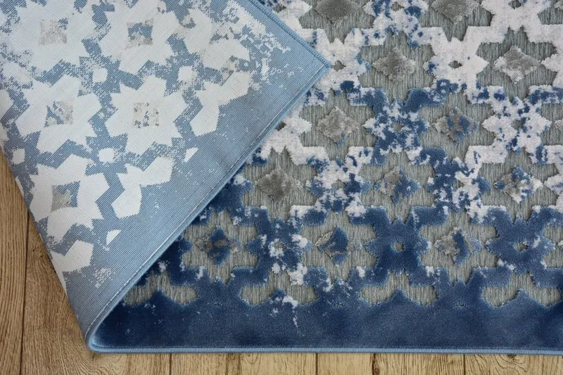 Alfombra acrílica YAZZ 7006 Oriente gris/azul/marfil