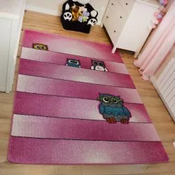 Alfombra KIDS Búhos rosa C412