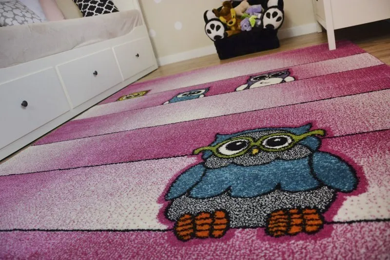 Alfombra KIDS Búhos rosa C412