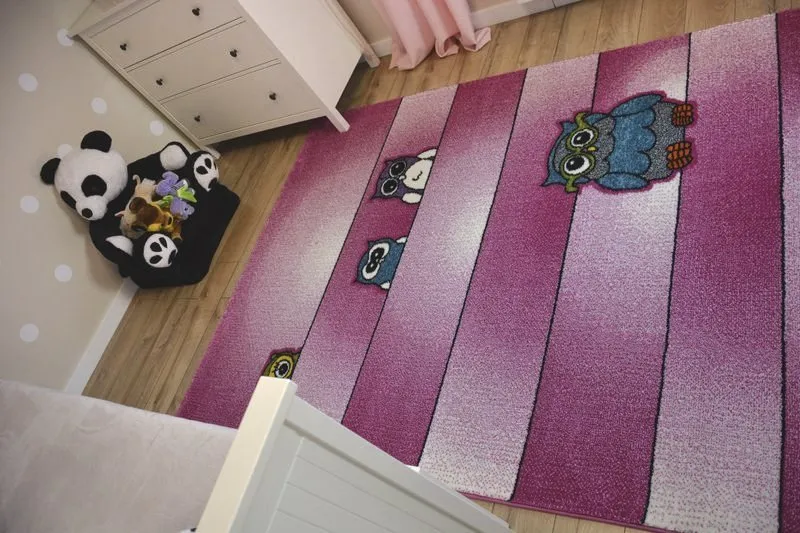 Alfombra KIDS Búhos rosa C412