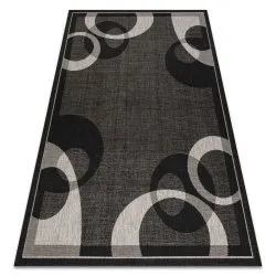 Alfombra de cuerda sisal FLOORLUX 20078 negro/plateado