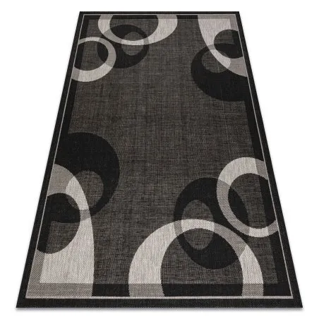 Alfombra de cuerda sisal FLOORLUX 20078 negro/plateado
