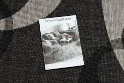 Alfombra de cuerda sisal FLOORLUX 20078 negro/plateado