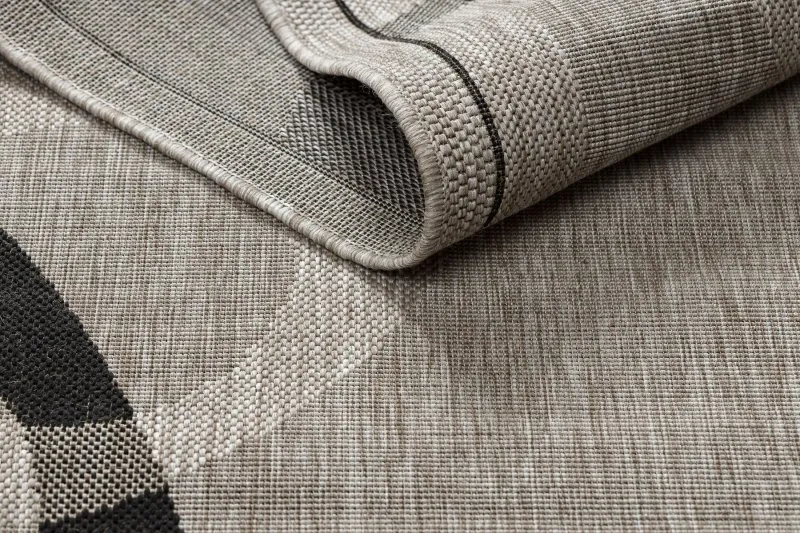 Alfombra de cuerda sisal FLOORLUX 20078 plateado /negro