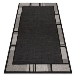 Alfombra de cuerda sisal FLOORLUX 20195 negro/plateado