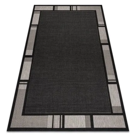 Alfombra de cuerda sisal FLOORLUX 20195 negro/plateado