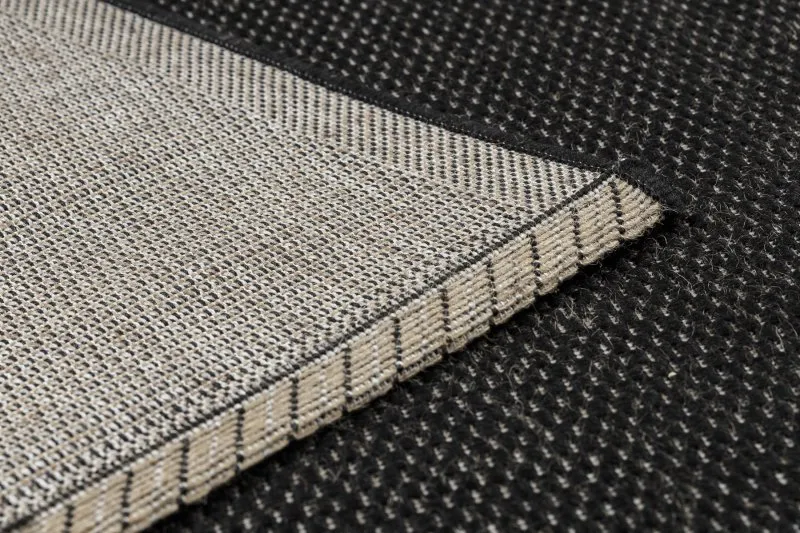 Alfombra de cuerda sisal FLOORLUX 20195 negro/plateado