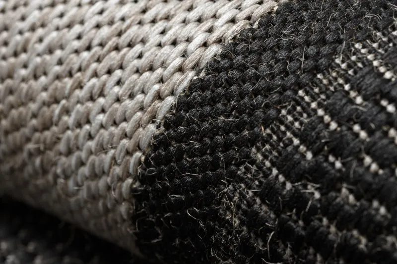 Alfombra de cuerda sisal FLOORLUX 20195 negro/plateado