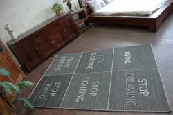 Alfombra de cuerda sisal FLOORLUX 20275 YOLO negro/plateado
