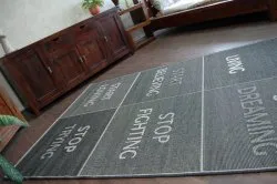Alfombra de cuerda sisal FLOORLUX 20275 YOLO negro/plateado