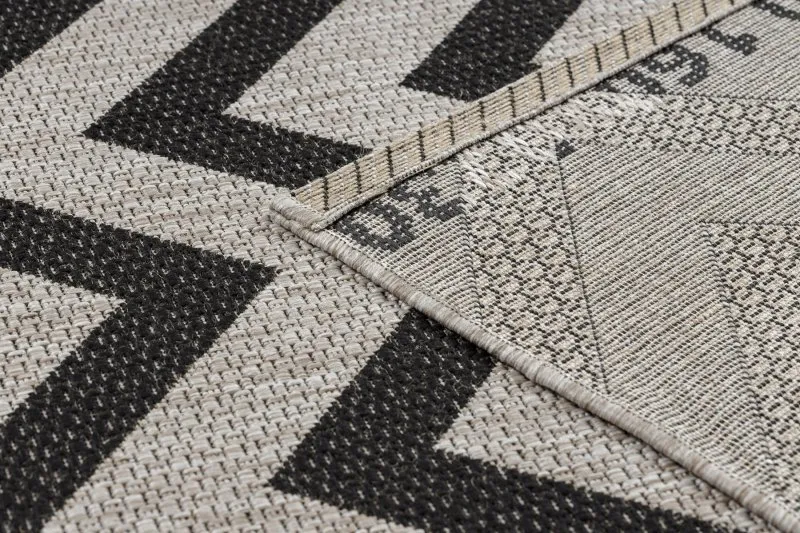 DYWAN SZNURKOWY SIZAL FLOORLUX 20340 silver / black ZYGZAK