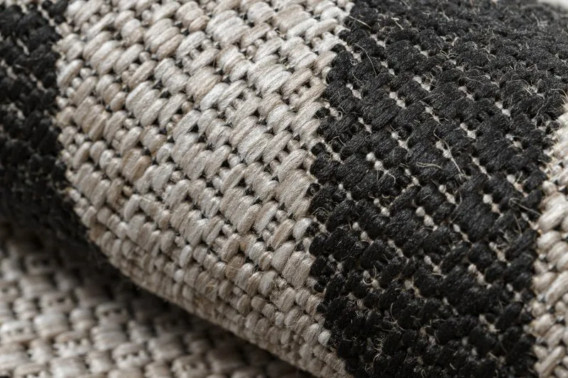 DYWAN SZNURKOWY SIZAL FLOORLUX 20340 silver / black ZYGZAK
