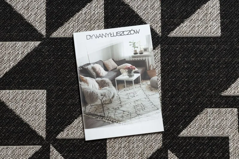 DYWAN SZNURKOWY SIZAL FLOORLUX 20489 silver / black TRÓJKĄTY