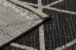 Alfombra de cuerda sisal FLOORLUX 20508 negro/plateado Triángulos