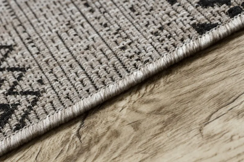 Alfombra de cuerda sisal FLOORLUX 20510 plateado/negro