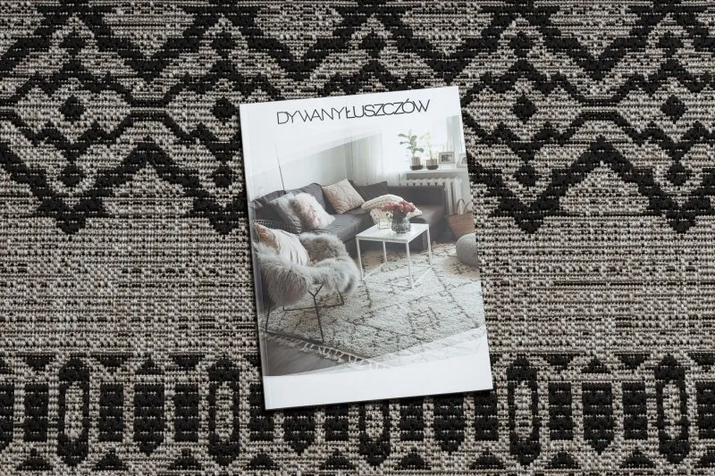 Alfombra de cuerda sisal FLOORLUX 20510 plateado/negro