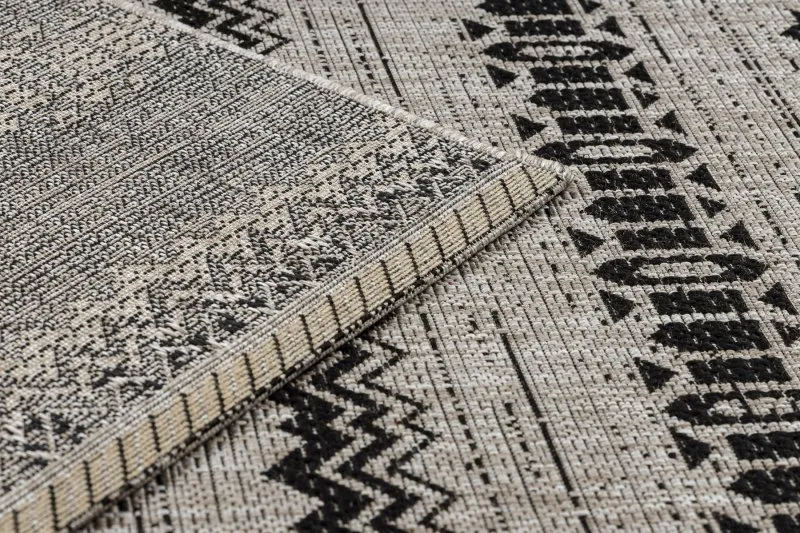 Alfombra de cuerda sisal FLOORLUX 20510 plateado/negro