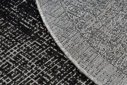 Alfombra de cuerda sisal FLOORLUX Circulo 20401 Marco negro/plateado