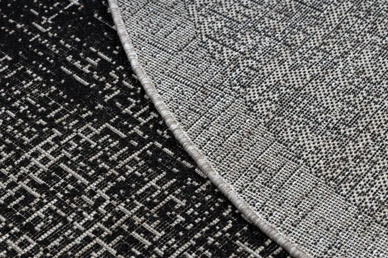 Alfombra de cuerda sisal FLOORLUX Circulo 20401 Marco negro/plateado