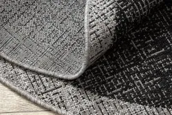 Alfombra de cuerda sisal FLOORLUX Circulo 20401 Marco negro/plateado
