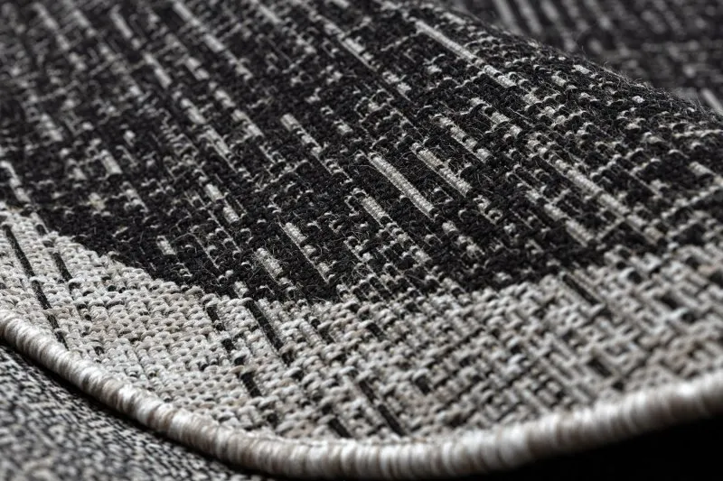 Alfombra de cuerda sisal FLOORLUX Circulo 20401 Marco negro/plateado