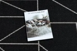 Alfombra de cuerda sisal FLOORLUX 20605 negro / plateado Triángulos, Geométrico