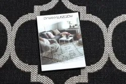 Alfombra de cuerda sisal FLOORLUX 20608 Espaldera marroquí negro / plateado