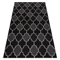 Alfombra de cuerda sisal FLOORLUX 20607 Espaldera marroquí negro / plateado