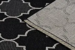 Alfombra de cuerda sisal FLOORLUX 20607 Espaldera marroquí negro / plateado