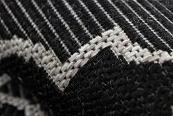 Alfombra de cuerda sisal FLOORLUX 20607 Espaldera marroquí negro / plateado