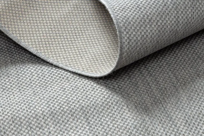 Alfombra de cuerda sisal FLAT 48663/037 uniforme plateado