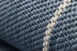 Alfombra de cuerda sisal FLAT 48721/591 Cubos 3D azul