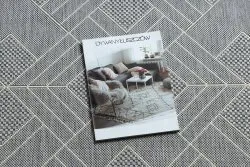 Dywan SZNURKOWY SIZAL FLAT 48731637 Kwadraty, romby, geometryczny szary / krem