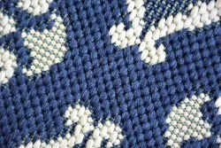 Alfombra de cuerda sisal COLOR 19246/699 Flores azul