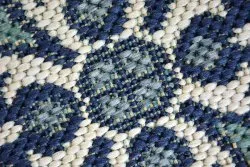 Alfombra de cuerda sisal COLOR 19246/699 Flores azul