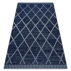 Alfombra de cuerda sisal COLOR 47268/309 Rombos Cuadrados azul