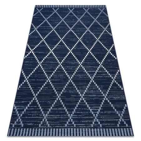 Alfombra de cuerda sisal COLOR 47268/309 Rombos Cuadrados azul