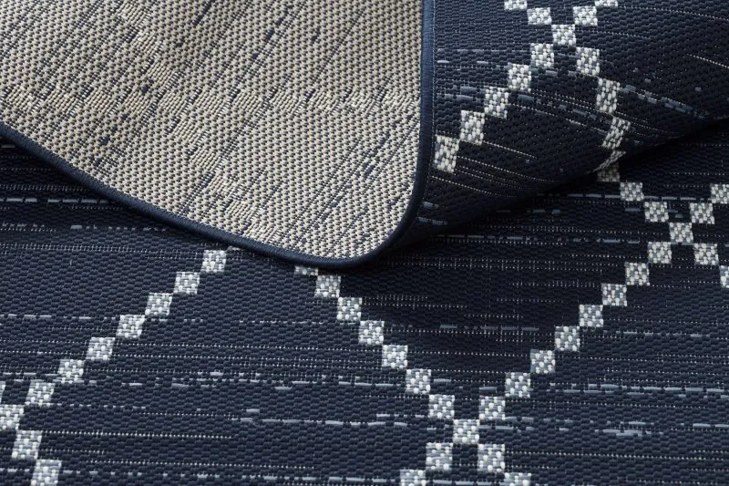 Alfombra de cuerda sisal COLOR 47268/309 Rombos Cuadrados azul