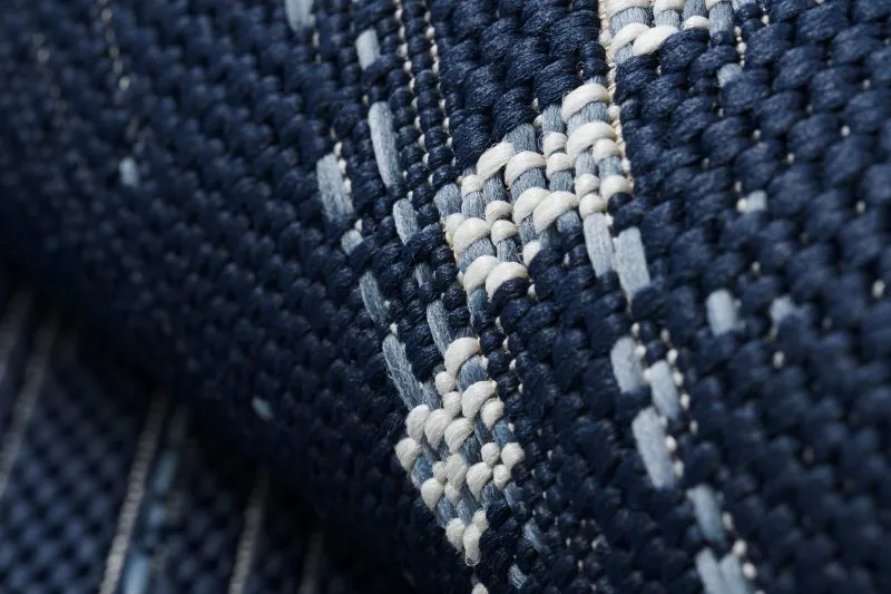Alfombra de cuerda sisal COLOR 47268/309 Rombos Cuadrados azul