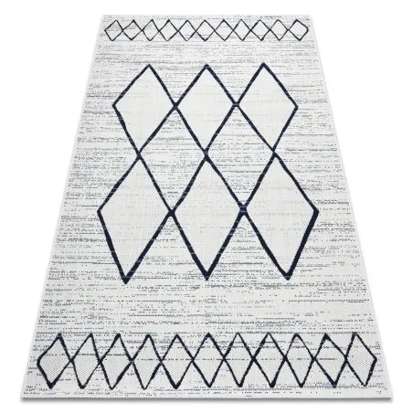 Alfombra de cuerda sisal COLOR 47272/396 Rombos Cuadrados blanco