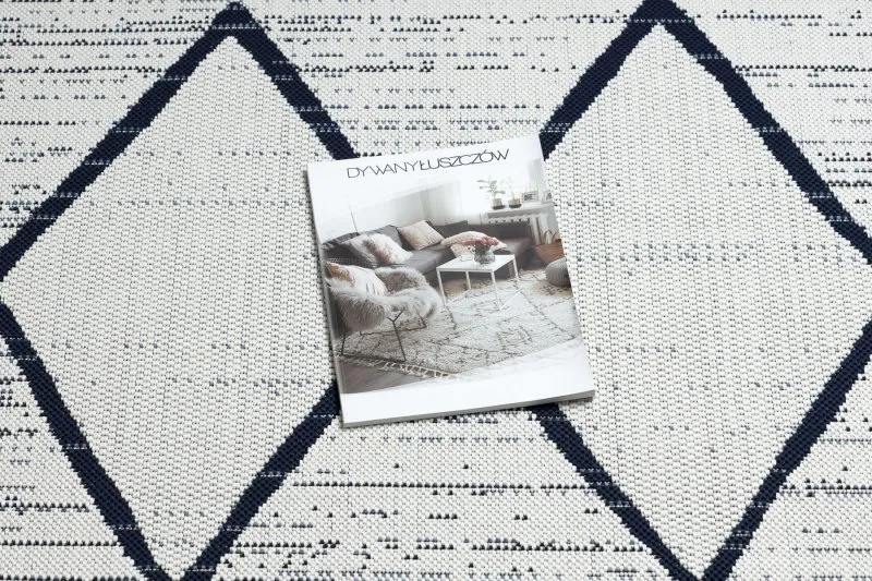 Alfombra de cuerda sisal COLOR 47272/396 Rombos Cuadrados blanco