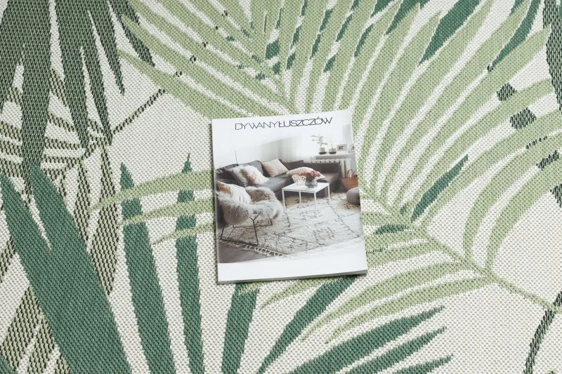 Alfombra de cuerda sisal COLOR 19433/062 Hojas verdes Selva
