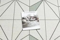 Alfombra de cuerda sisal COLOR 19447/062 Rombos Triángulos crema